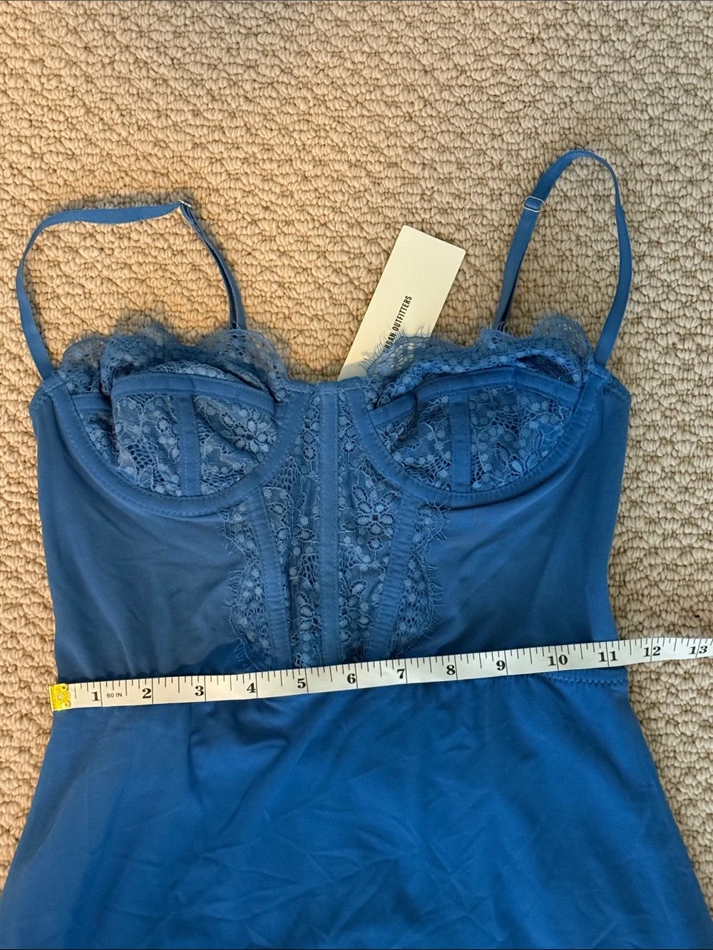 Urban Outfitters Size Extra Small XS Women's Blue Lace-Trim Slip Dress NWT NEW